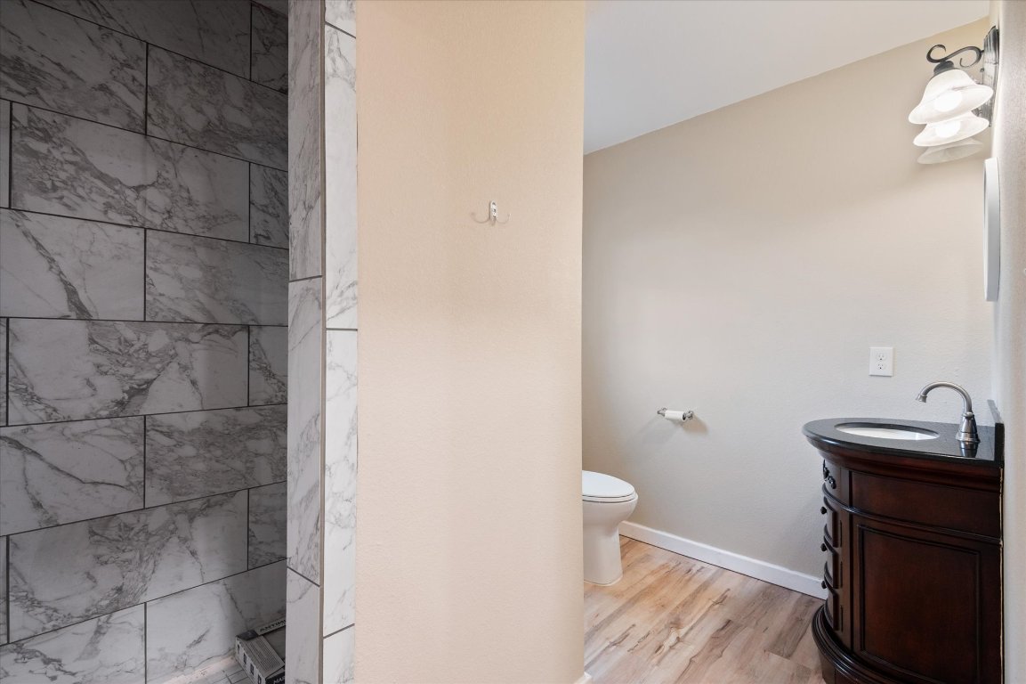 215 Go Away Road Blanco, TX 78606 - Photo 19 of 29 a bathroom with a sink and a toilet
