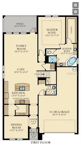 a view of a bathroom with sink and mirror