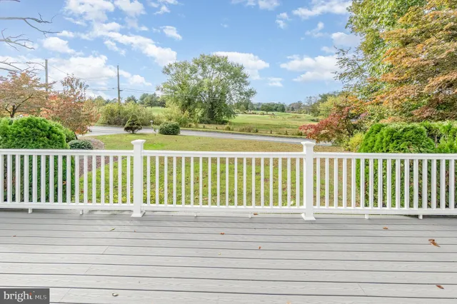 a view of a wooden balcony