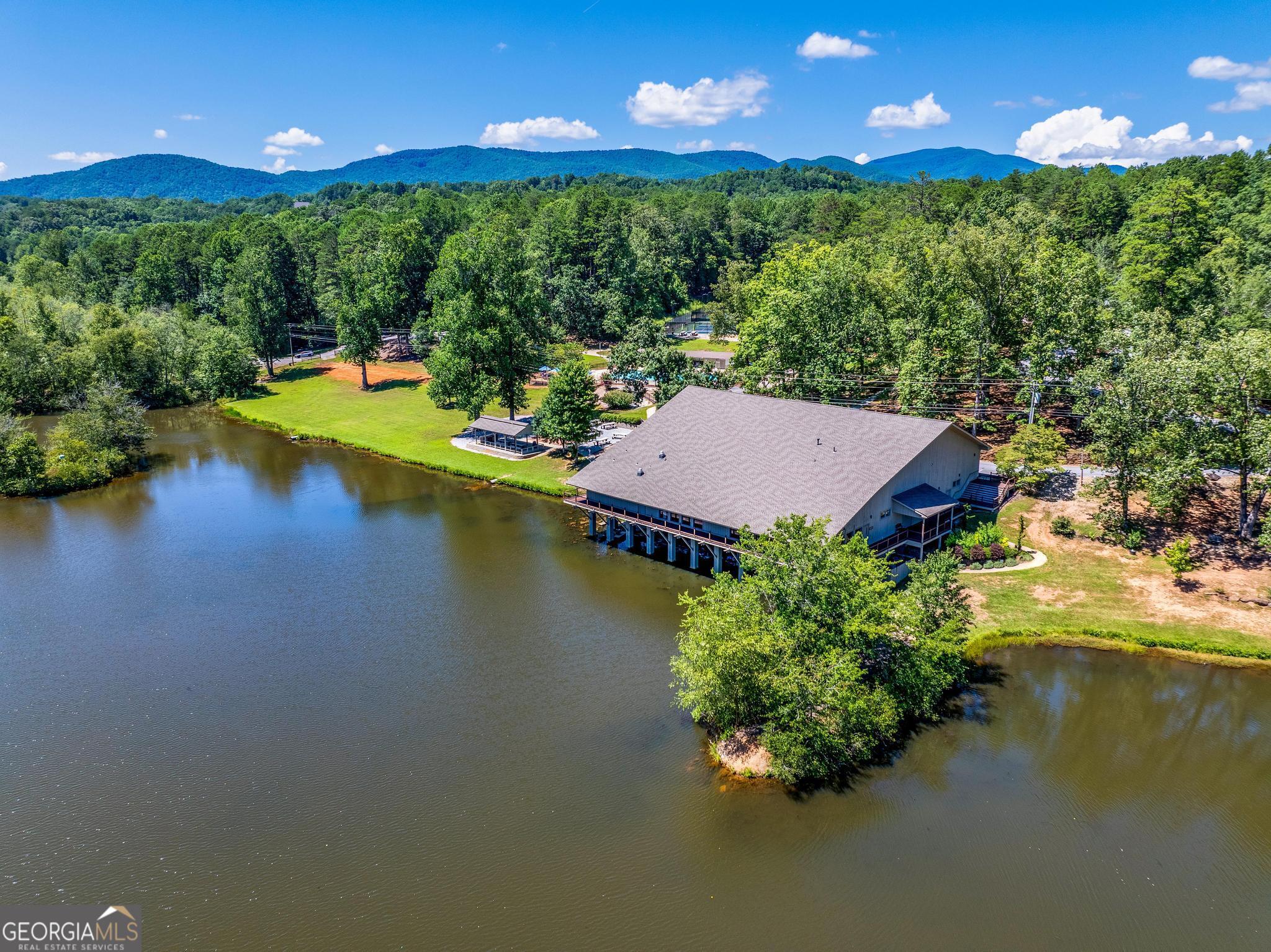 1127 Sautee Trail Sautee Nacoochee, GA 30571 - Photo 61 of 85 an aerial view of a house with swimming pool outdoor seating and yard