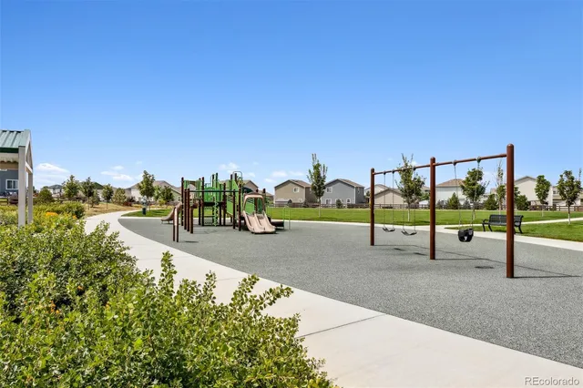 a view of a park with benches