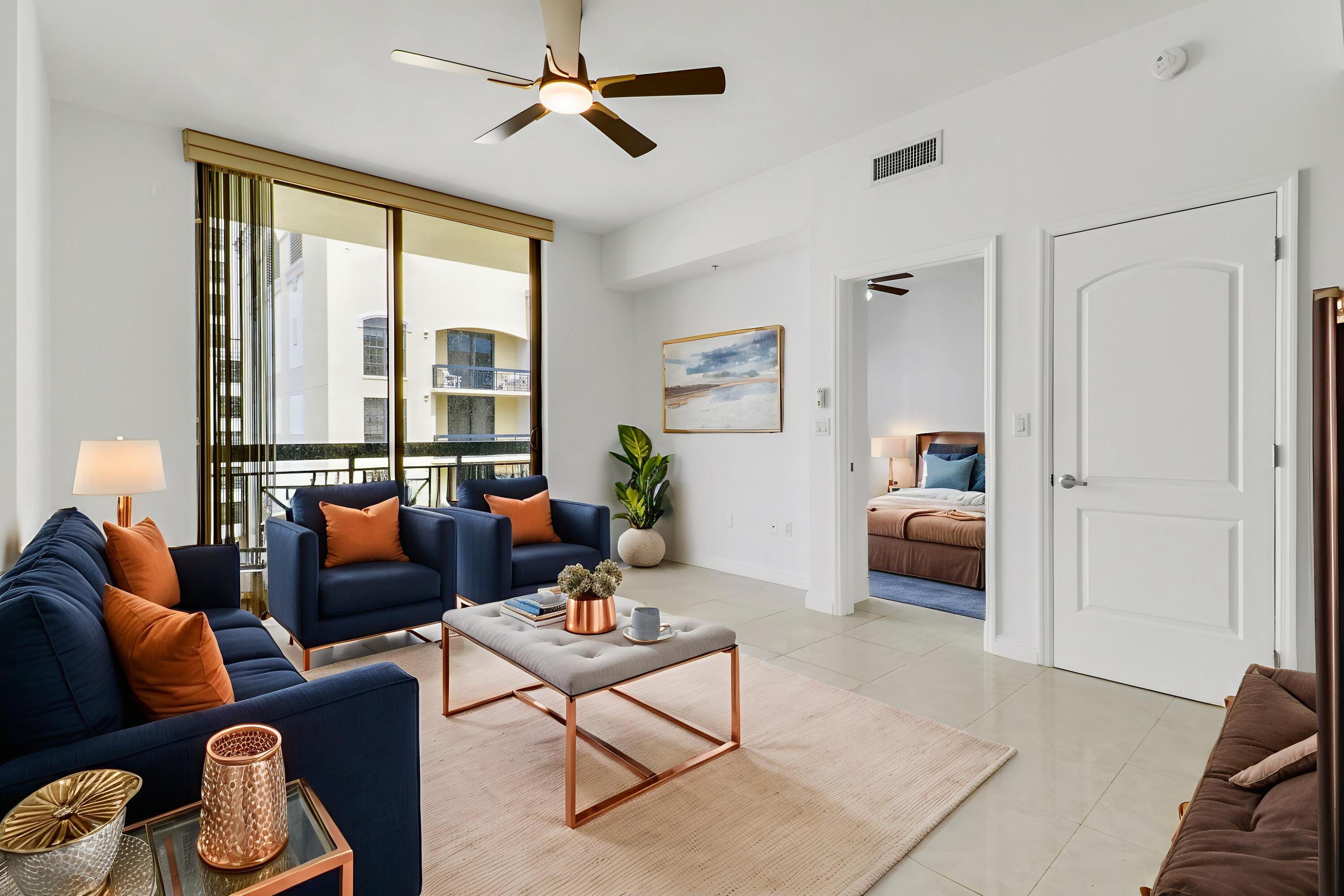 801 South Olive Avenue, Unit 1523 West Palm Beach, FL 33401 - Photo 14 of 38 Virtually Staged Living Area