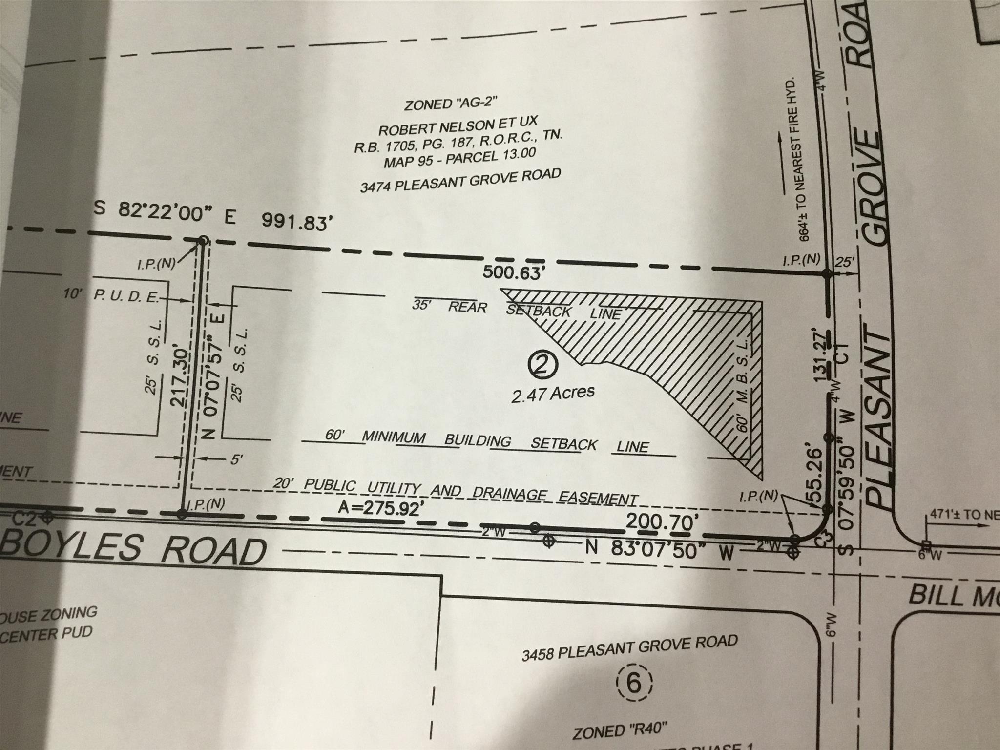 2.47 -+ acres  Perked for a 3 bedroom home!