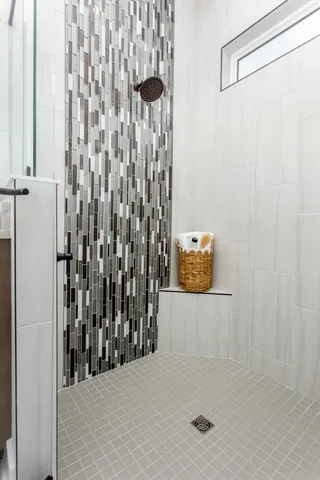 a bathroom with a shower