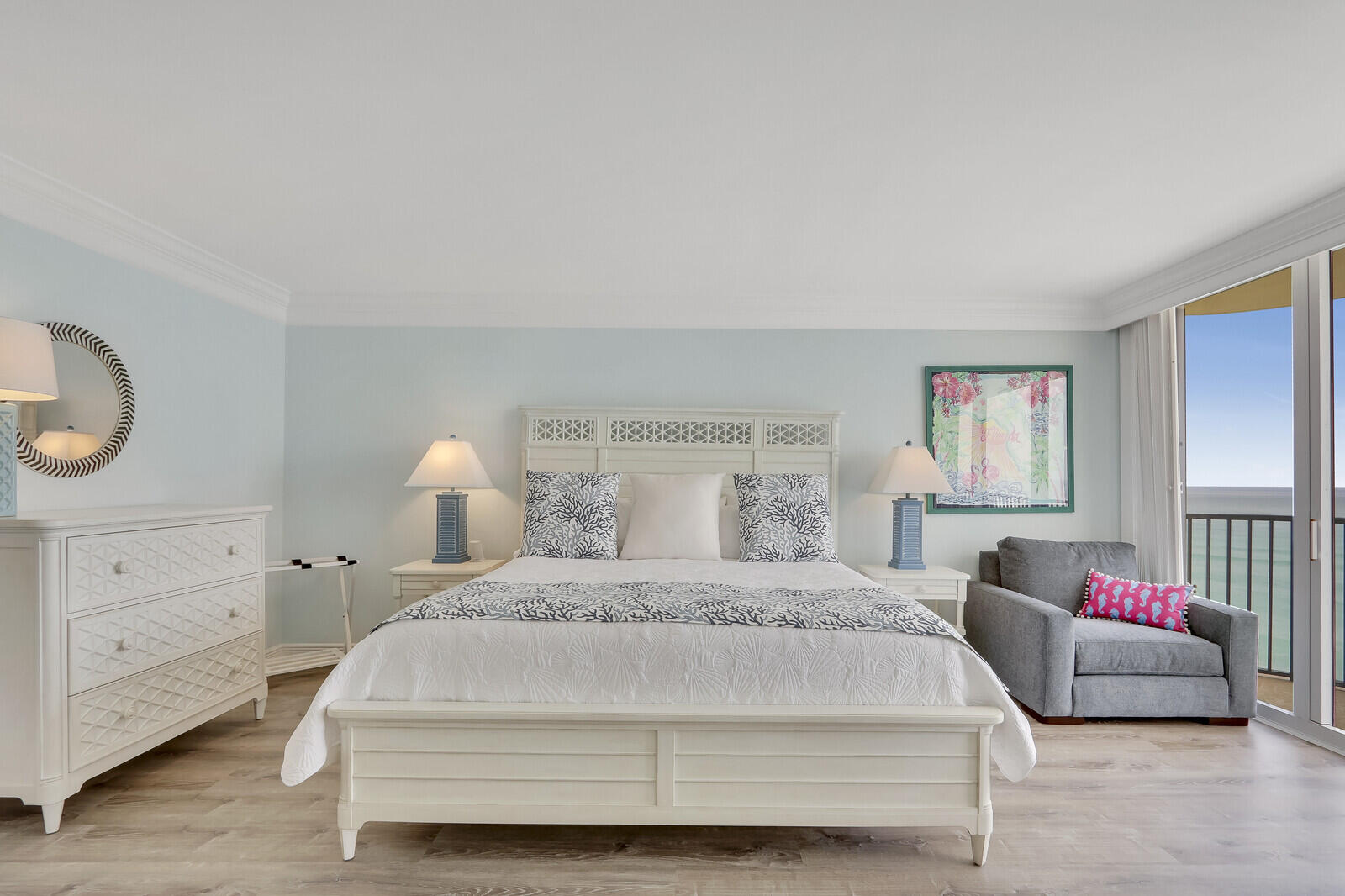 200 South Beach Road, Unit 802 Tequesta, FL 33469 - Photo 36 of 48 a bedroom with a bed and a couch