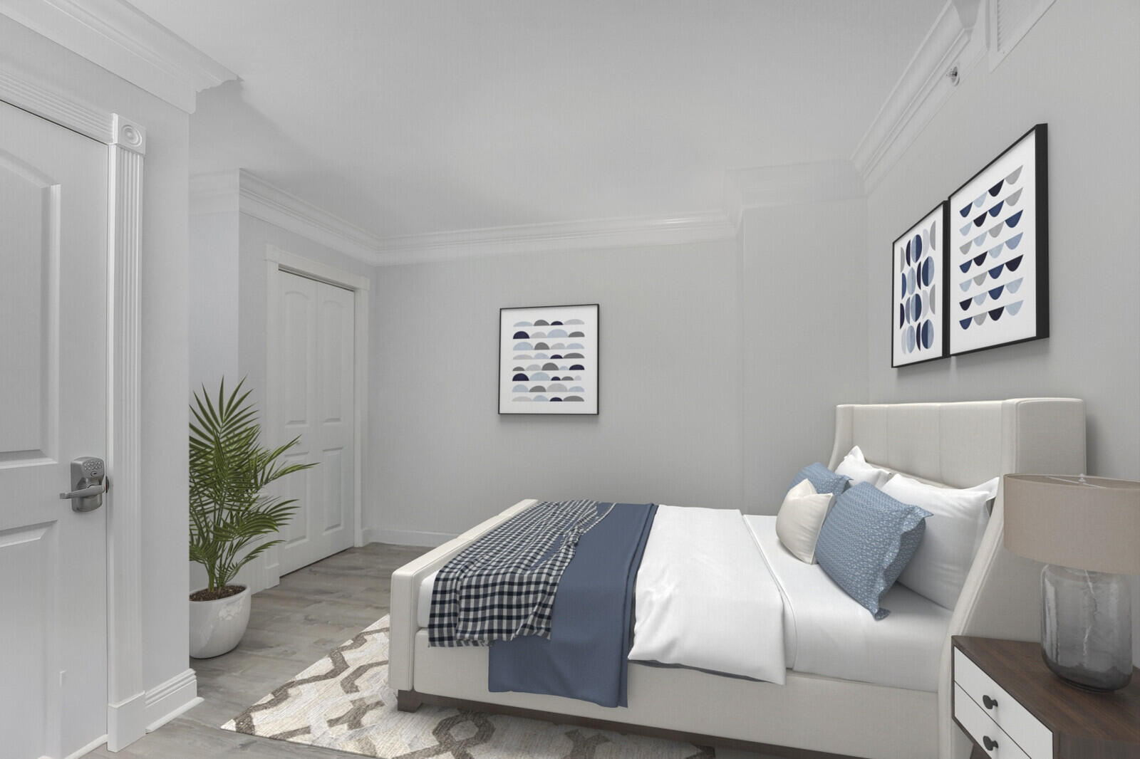 200 South Beach Road, Unit 802 Tequesta, FL 33469 - Photo 38 of 48 a bedroom with a bed and a potted plant