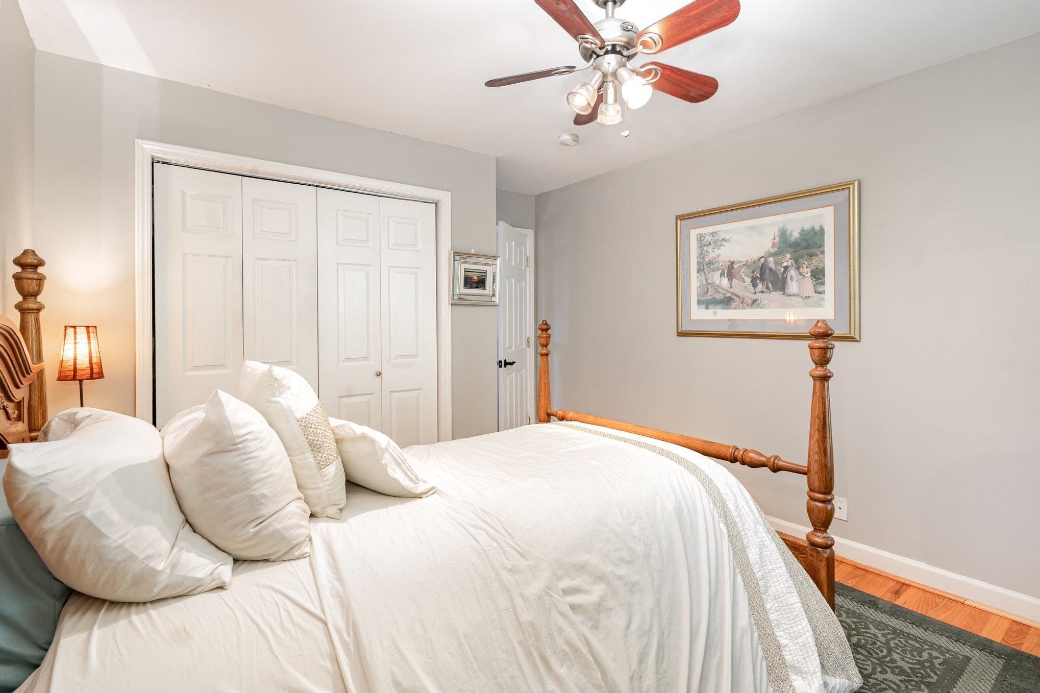 224 Logans Circle Franklin, TN 37067 - Photo 30 of 41 a bedroom with a large bed and a chandelier