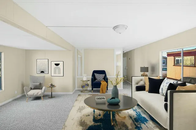 a living room with furniture