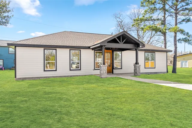 a view of a a dining room and furniture