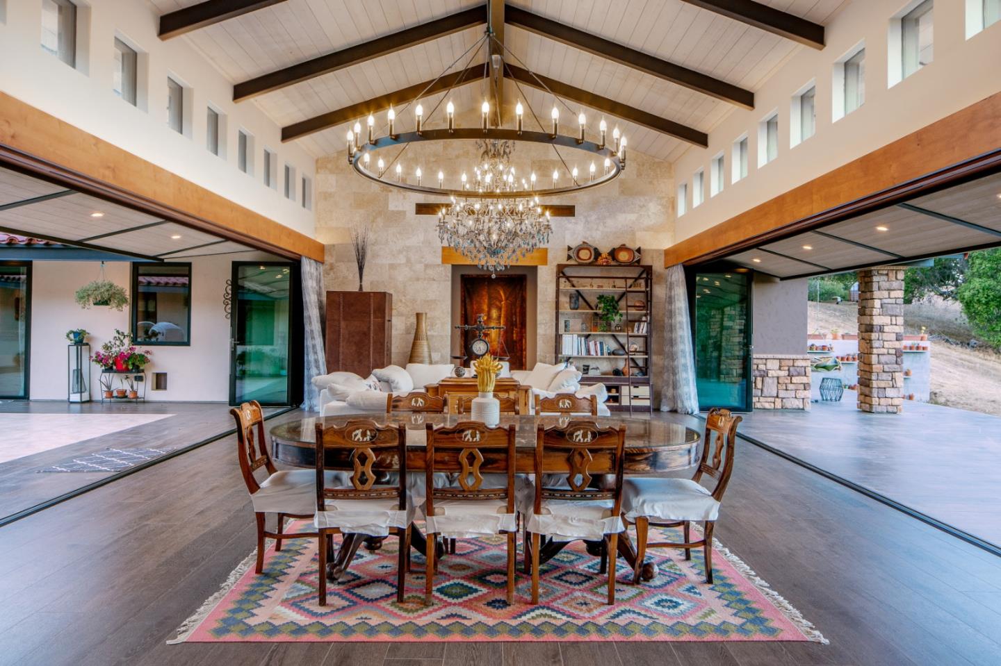 32 Potrero Trail Carmel, CA 93923 - Photo 6 of 14 a view of a dining room with furniture wooden floor and chandelier