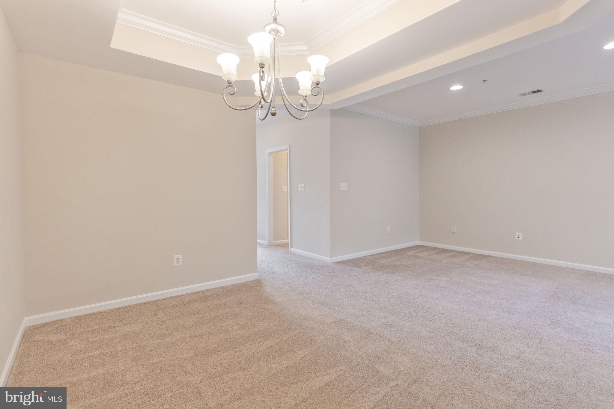 12404 B Liberty Bridge Road, Unit 12404B Fairfax, VA 22033 - Photo 21 of 43 en empty room with a chandelier fan and a rug