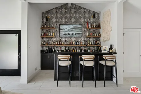a view of a dining room with chairs