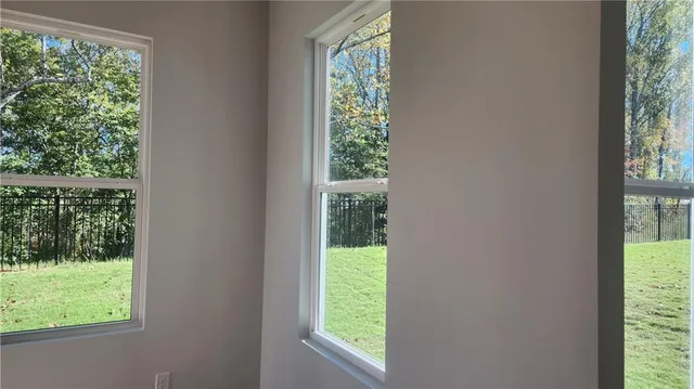 a view of a garden from a window