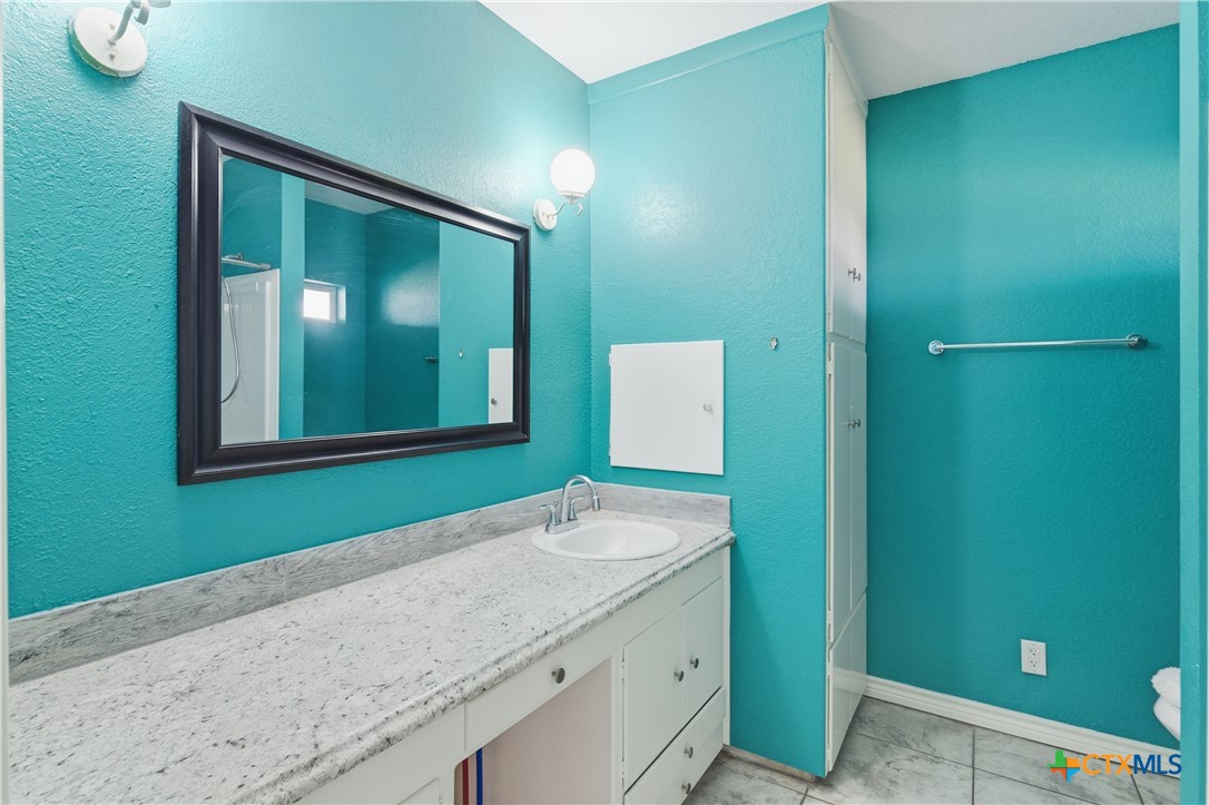 222 East Cedar Street Seguin, TX 78155 - Photo 19 of 46 a bathroom with a sink and a mirror