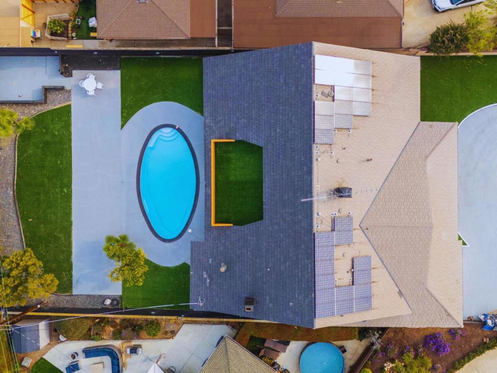 1894 Wedgemere Road El Cajon, CA 92020 - Photo 49 of 60 an aerial view of a house with swimming pool outdoor seating and yard