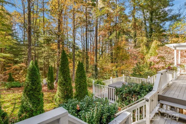 a balcony with street view