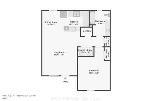 $1,100 | 254 Plez Morgan Drive, Unit F, Montgomery, TX 77356