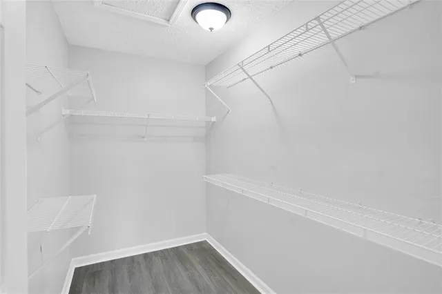 a view of small space with racks on the wall