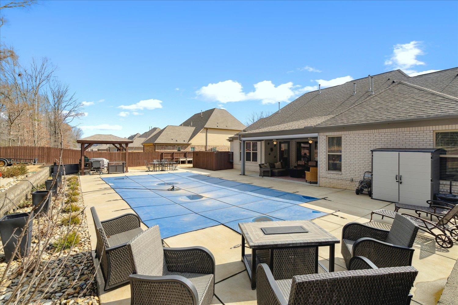 10460 Riley River Road Lakeland, TN 38002 - Photo 35 of 39 View of pool with a patio, outdoor lounge area, and a gazebo