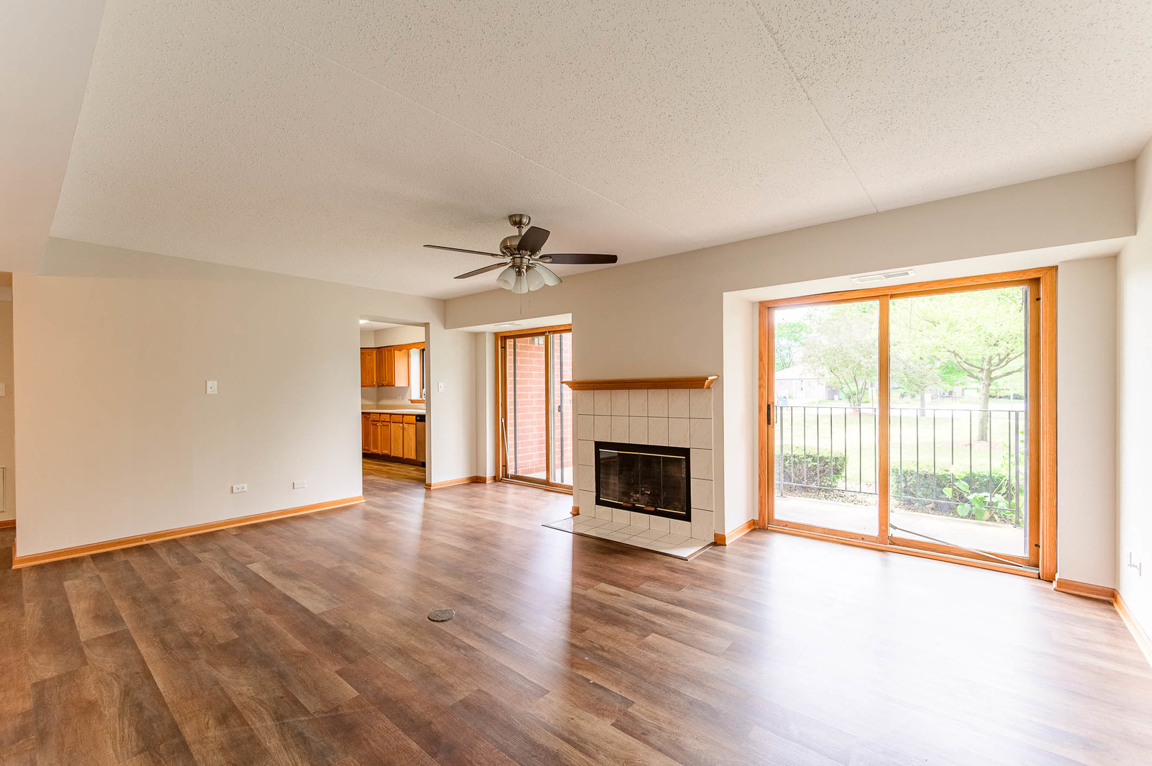 18136 Rita Road, Unit 1D Tinley Park, IL 60477 - Photo 2 of 11 wooden floor fireplace and natural light in room