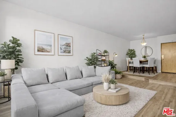 a living room with furniture potted a table and a potted plant