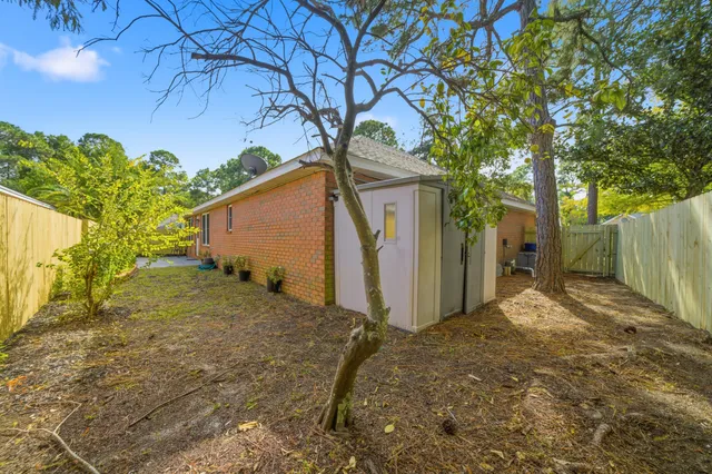a backyard of a house