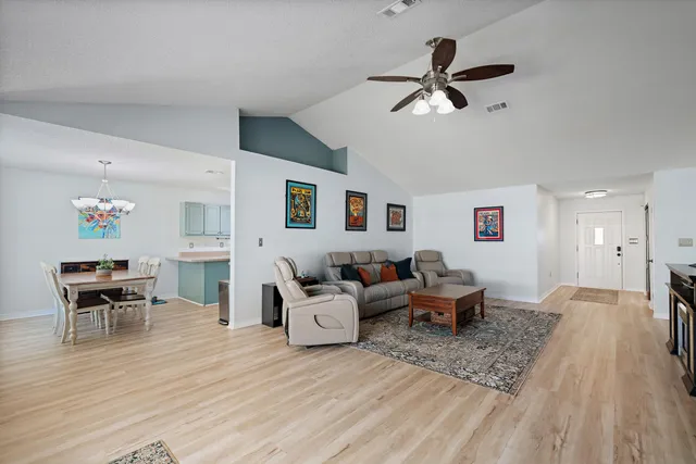 a living room with furniture