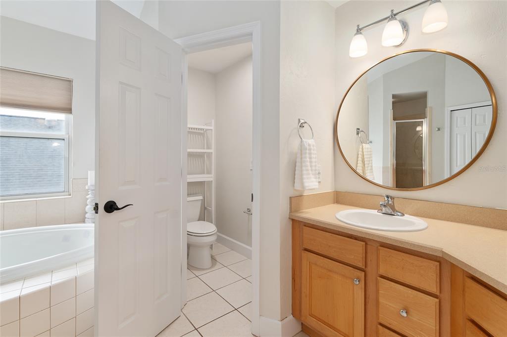 303 Southwest 129 Terrace Newberry, FL 32669 - Photo 36 of 75 a bathroom with a sink a toilet and a mirror