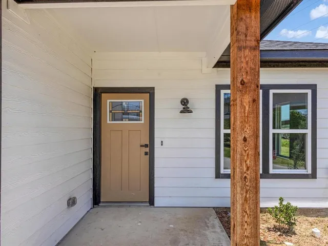 a view of front door of house