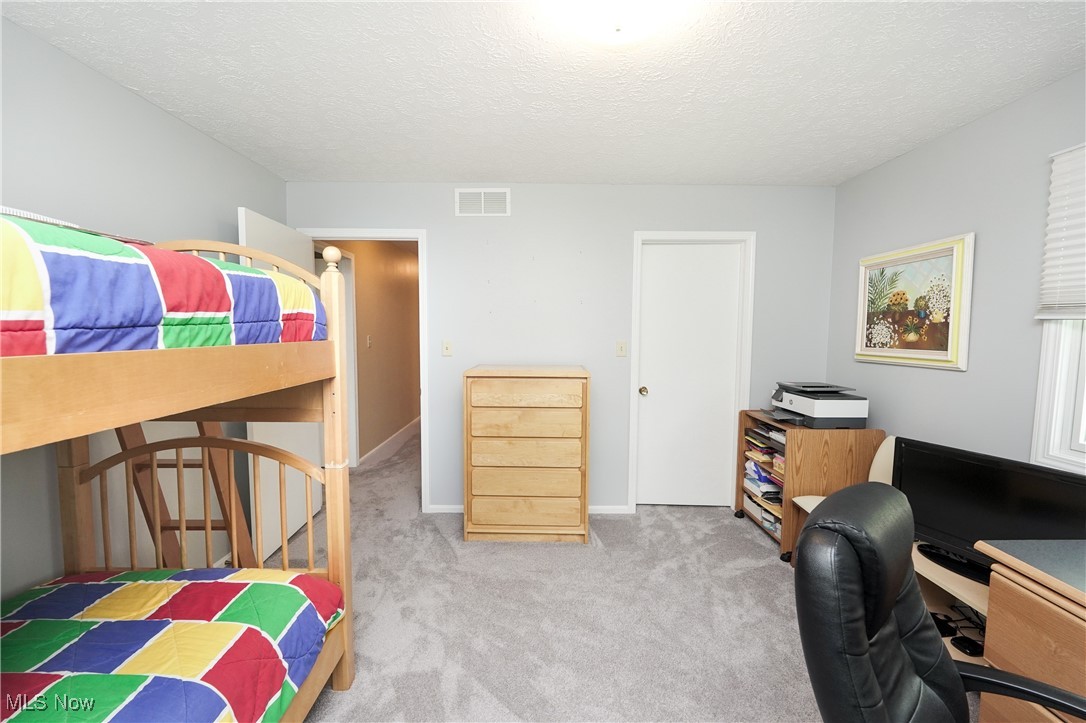 817 Rickel Circle Akron, OH 44333 - Photo 34 of 49 Carpeted bedroom with a textured ceiling and an office area