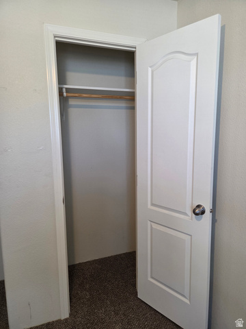 1275 Thrush Road Salt Lake City, UT 84123 - Photo 11 of 20 Recessed closet with a single hanging rod, upper shelf, and carpet flooring