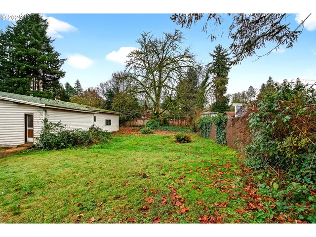 a backyard of a house with lots of green space