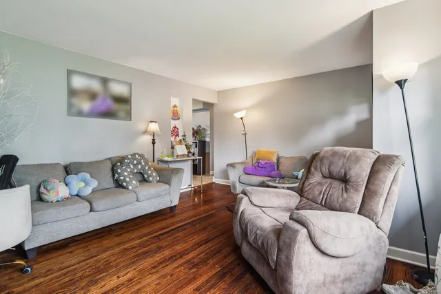 a living room with furniture and a couch