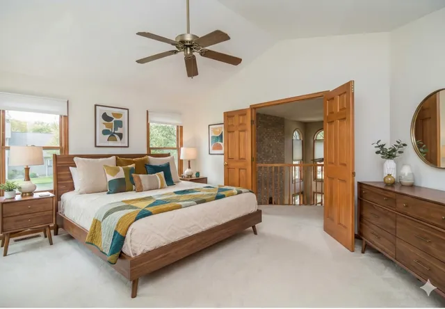 a view of room with stairs and cabinet