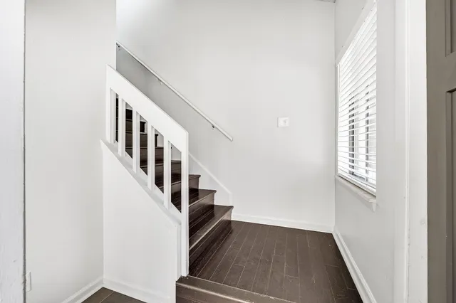a view of an entryway with staircase