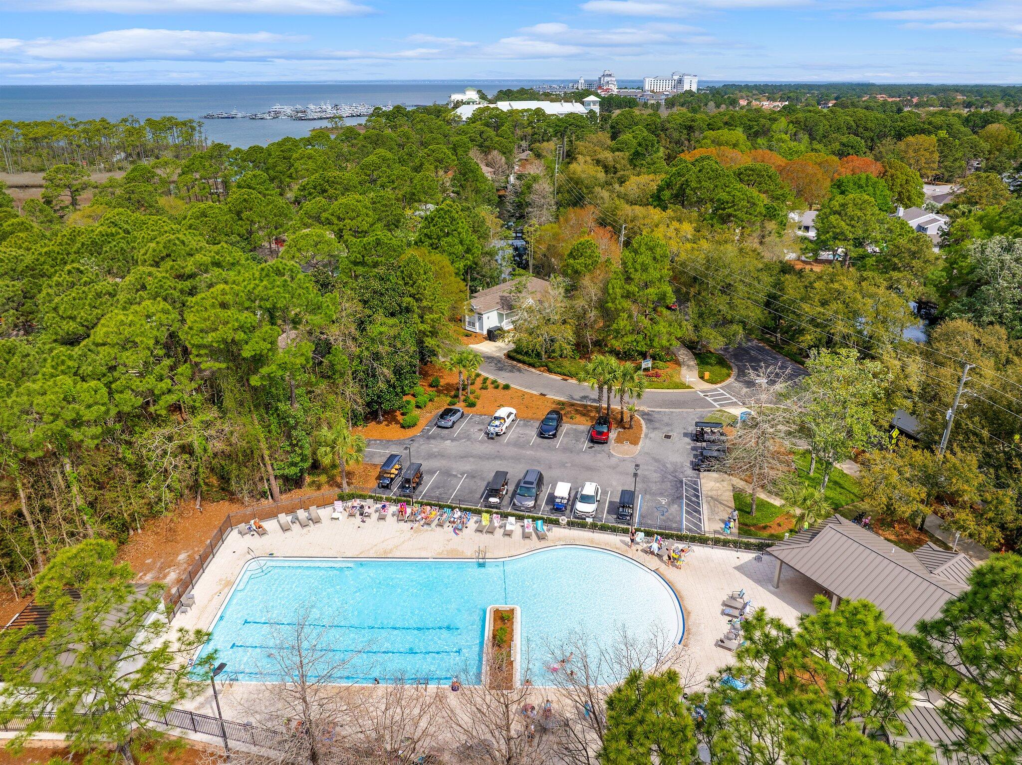 8983 Heron Walk Drive, Unit 8983 Miramar Beach, FL 32550 - Photo 45 of 57 a view of a balcony with an outdoor space and seating area