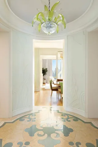 a living room with a fireplace