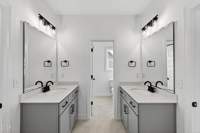 a bathroom with a sink double vanity