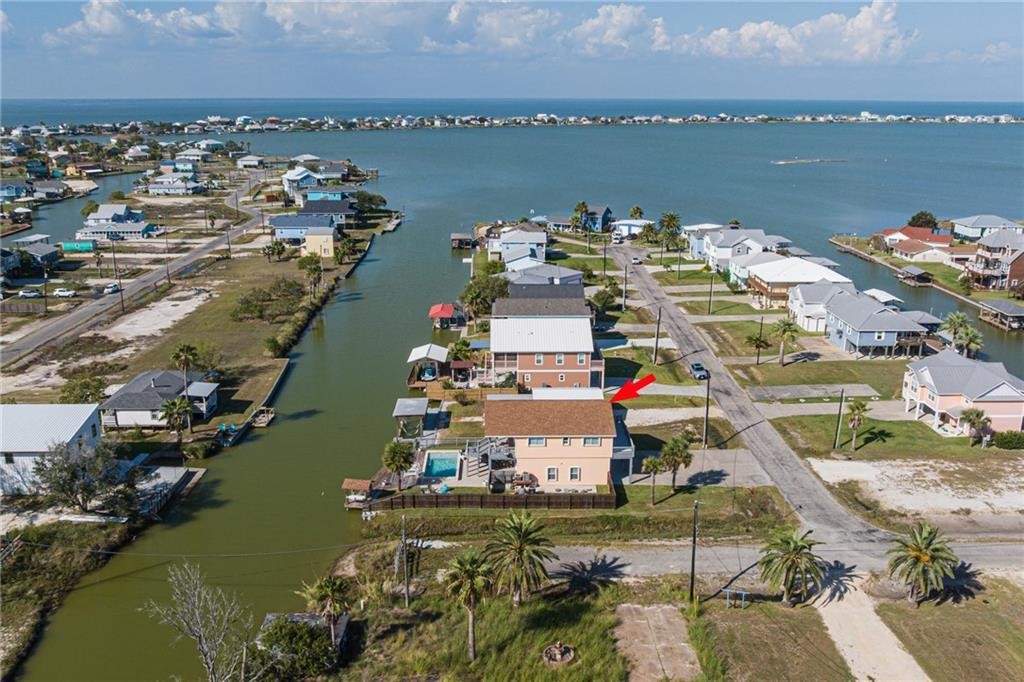 102 Ball Street Rockport, TX 78382 - Photo 40 of 40 an aerial view of a house with a lake view