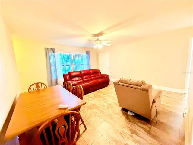 a building outdoor space with patio furniture