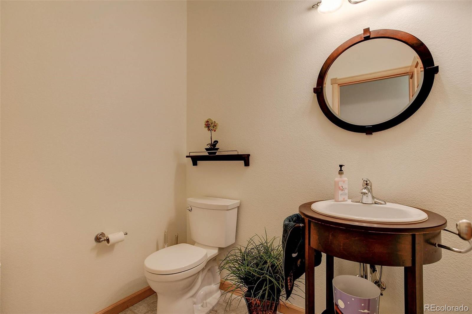 29 Pine Trail Bailey, CO 80421 - Photo 11 of 30 a bathroom with a toilet a sink and a mirror
