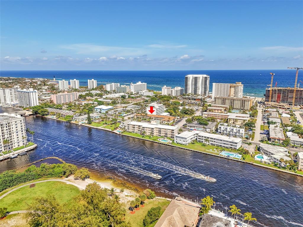 1110 North Riverside Drive, Unit 14 Pompano Beach, FL 33062 - Photo 42 of 56 Conveniently Tucked away between the INTRACOASTAL and the OCEAN, you have the BEST OF BOTH LIFESTYLES. You're close enough to ENJOY EVERYTHING AROUND YOU, but just far enough away to RELAX AND UNWIND AWAY FROM IT ALL. Arrow is pointing at the BUILDING NOT THE UNIT LOCATION!