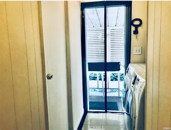 a view of a bathroom with a door