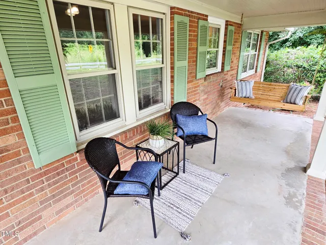 a outdoor view with a sitting space