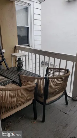 a view of a balcony with swing