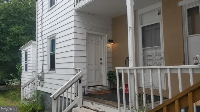 a view of wooden balcony