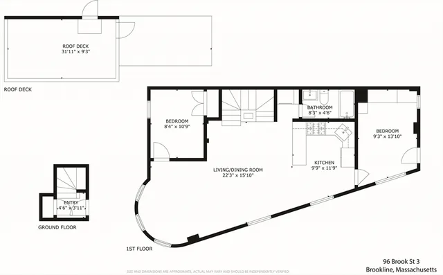 $729,000 | 96 Brook Street, Unit 3, Brookline, MA 02445