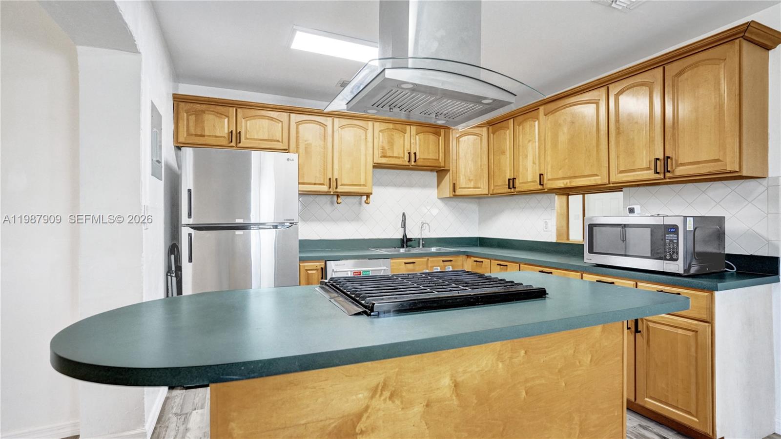 1007 North 31st Road Hollywood, FL 33021 - Photo 17 of 54 a kitchen with stainless steel appliances granite countertop a sink refrigerator and cabinets