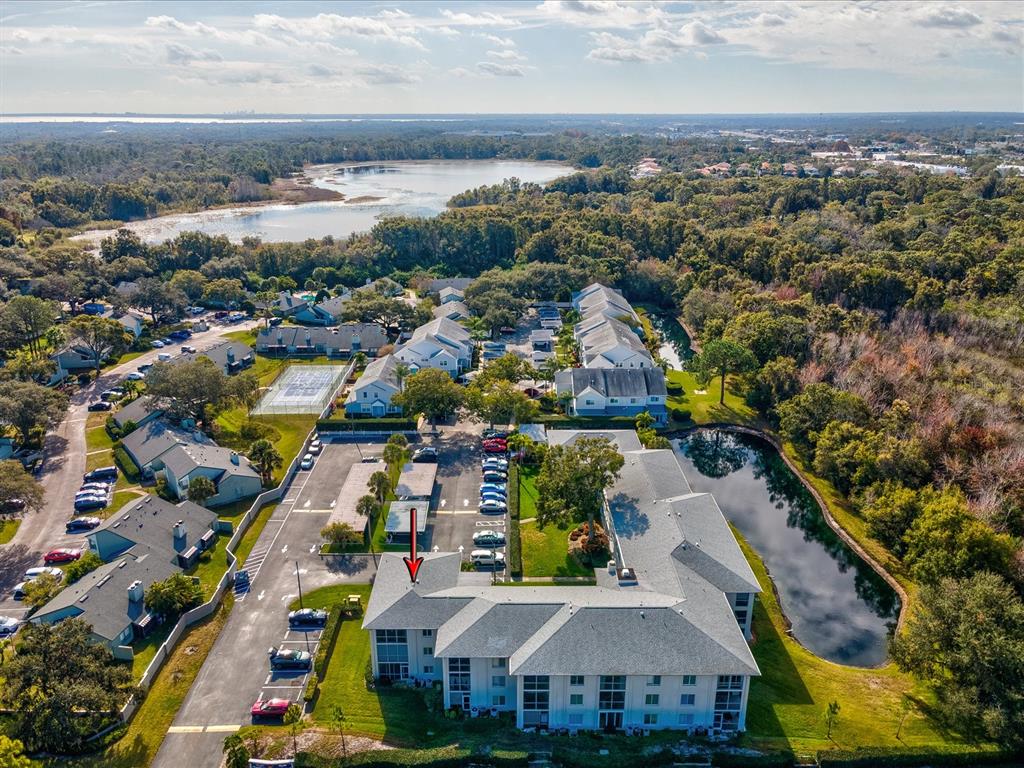 an aerial view of a city