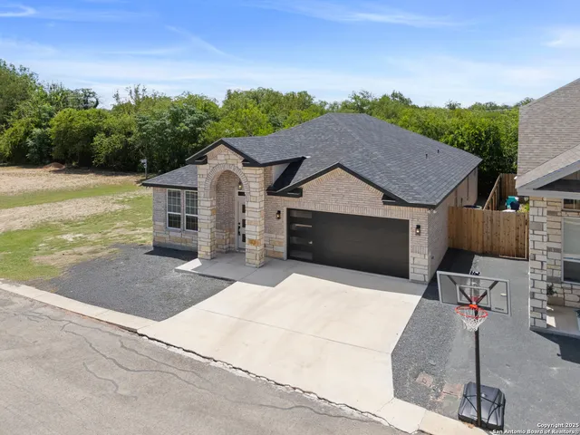 an aerial view of a house